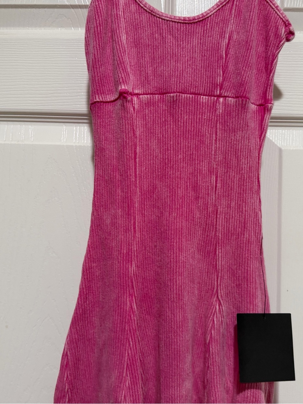 NWT Lulus Simply Pretty Washed Pink Ribbed Pleated Sleeveless Mini Dress XS - Picture 5 of 13